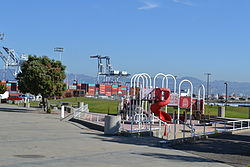 Port View Park in the center of the port