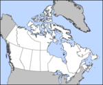 Канада на мапе Паўночнай Амэрыкі