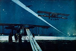 Retour d'un vol de nuit sur avions "Voisin" de bombardement (1918)