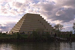 The Ziggurat Building on the Sacramento River in West Sacramento.