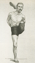 A pose close to Durvasasana in Thomas Dwight's 1889 The Anatomy of a Contortionist