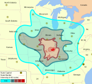 1968年伊利諾州地震等震線圖