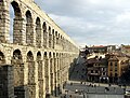 El Acueducto de Segovia, ejemplo de la arquitectura desarrollada por el Imperio Romano, sito en Segovia, comunidad autónoma de Castilla y León, España. Por Manuel González Olaechea y Franco.