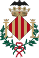 Грб на Валенсија — штитодржачи се две букви „L“, што значи двојна лојалност.