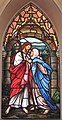 Jesus Heals a Leper. Matius 8:3. Jendela kaca pada St. Matthew's Lutheran Church di Charleston, South Carolina. Dibuat oleh Quaker City Glass Company of Philadelphia, 1912.