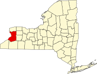 Map of Njujork highlighting Erie County