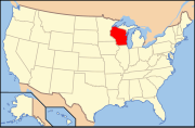 威斯康辛州在美國中的位置
