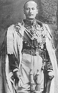 Charles Hardinge, Viceroy of India, in the robes of the Order (as Grand Master of the Order)