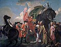 Lord Robert Clive se reunió con Mir Jafar después de la Batalla de Plassey