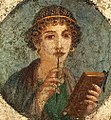 Image 69Woman holding wax tablets in the form of the codex. Wall painting from Pompeii, before 79 CE. (from History of books)