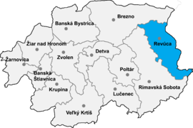 Poloha okresu Revúca v Banskobystrickom kraji (klikacia mapa)