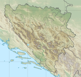 Јахорина на карти Босне и Херцеговине