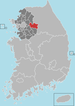 แผนที่เกาหลีใต้เน้นอำเภอยังพย็อง