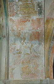 Pittura del XV secolo scoperta dall'archeologo francese Yves Morvan prima del restauro