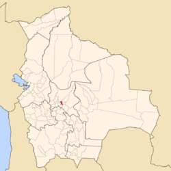 Location o the Punata Province athin Bolivie