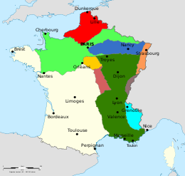 Occupazione della Francia - Localizzazione