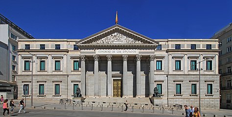 Palacio de las Cortes, sede del Congreso de los Diputados.