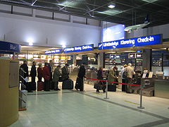 Turku Airport, terminal check-in area