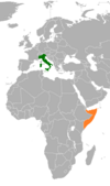 Location map for Italy and Somalia.