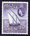Image 27Queen Elizabeth II and Gulf of Aden at Yemen 35 cent Stamp. (from History of Yemen)