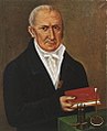 Image 10Alessandro Volta with the first electrical battery. Volta is recognized as an influential inventor. (from Invention)