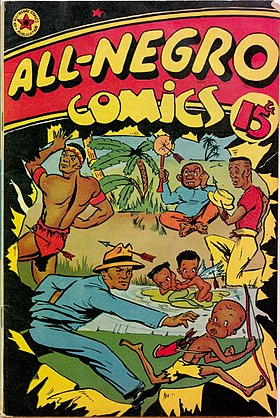 Couverture de All-Negro Comics. Lion Man est en haut à gauche.