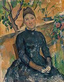 Madame Cézanne yn y Tŷ Gwydr 1891–1892 Yr Amgueddfa Gelf Fetropolitan, Efrog Newydd