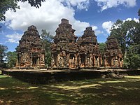 Preah Ko, completed in 879 CE, was a temple made mainly of brick.