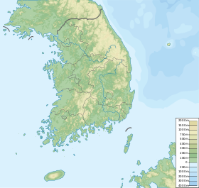 Utvrda Hwaseong na zemljovidu Južne Koreje