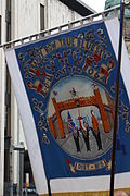 Bannière représentant un arc orangiste, loge de Sandy Row, Belfast.