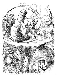 Alice and the Caterpillar in John Tenniel's illustration