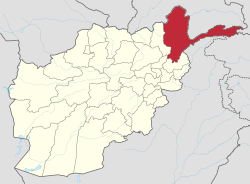 Kort som viser hvor i Afghanistan Badakhshan provins استان بدخشان ligger