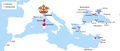 Handelswege und Lagerhäuser der Seerepublik Genua