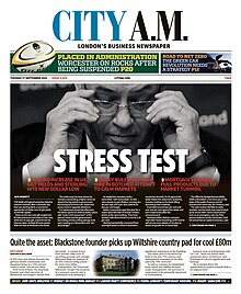 City A.M. front page from 2023