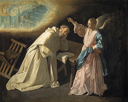 Francisco de Zurbarán, La Vision de saint Pierre Nolasque, 1629, musée du Prado