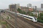 Two coupled 8-car CRH1A electric multiple unit train sets in Nanchang