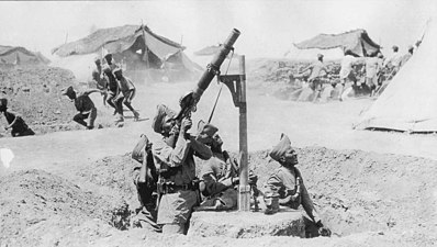 Indian anti-aircraft gunners at Battle of Sheikh Sa'ad