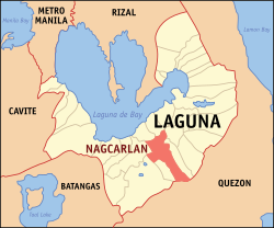Map of Laguna with Nagcarlan highlighted