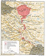 Disputed areas in the western sector of the Sino-Indian border including Aksai Chin, 1988 CIA map