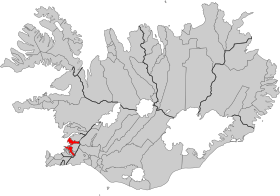 Localização de Reiquiavique na Islândia.