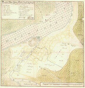 План города Ниена с крепостью, 1698 год (автор Ю. Мейер).