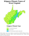 Image 31Köppen climate types of West Virginia, using 1991-2020 climate normals (from West Virginia)