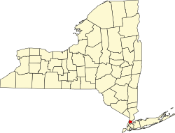 map of New York highlighting Bronx County