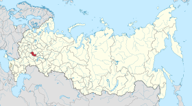 Localização de República da Mordóvia na Rússia.