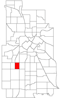 Location of South Uptown within the U.S. city of Minneapolis