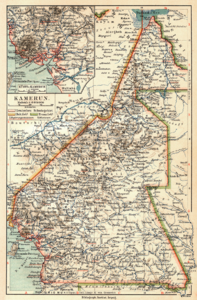 Карта Германскага Камеруна, 1905 год.