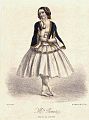 Lithographie représentant la ballerine italienne Carolina Rosati en Médora pour la première du Corsaire au Théâtre impérial de l'Opéra (salle Le Peletier) en 1856