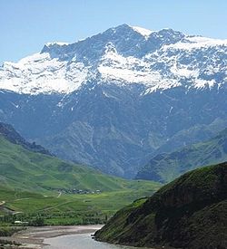 Guzun is located at the foot of the mountain. Kuh-e Kallat or(Kallat Peak)