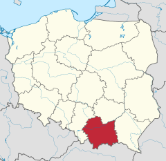 Voivodia da Pequena Polônia Województwo małopolskie no mapa da Polônia