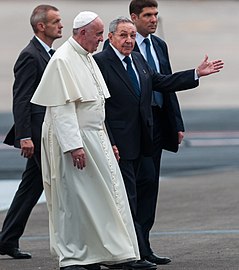 Le pape François et Raúl Castro, 2015